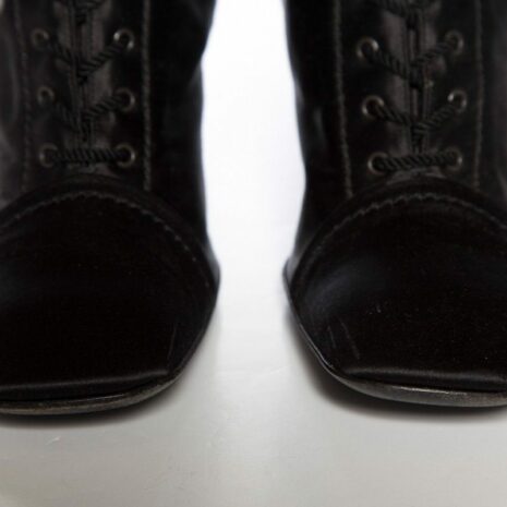 Prada-Black-Satin-Lace-up-Square-Toe-Boots-SZ-39.5_38310C