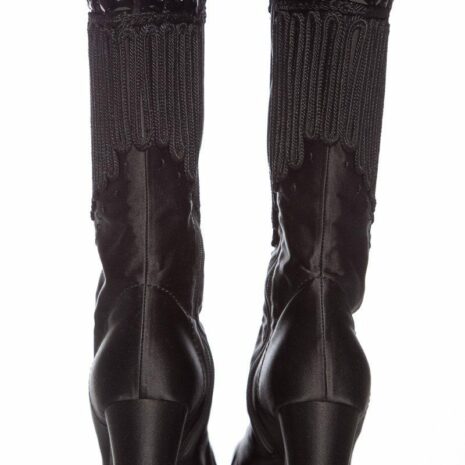 Prada-Black-Satin-Lace-up-Square-Toe-Boots-SZ-39.5_38310F