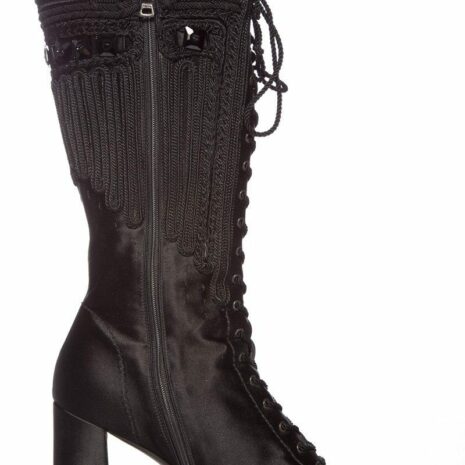 Prada-Black-Satin-Lace-up-Square-Toe-Boots-SZ-39.5_38310H