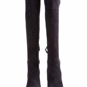 Prada Black Suede Knee-High Boots SZ 36