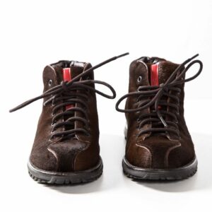 Prada Sport Brown Calf Hair Round Toe Booties SZ 35.5