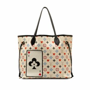 Beige LV Monogram Game On Neverfull MM Tote Bag