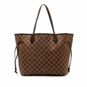 Brown LV Damier Ebene Neverfull MM Tote Bag