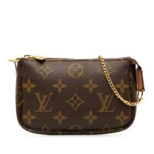 Brown LV Monogram Mini Pochette Accessoires Shoulder Bag