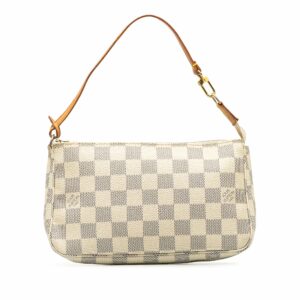 Beige LV Damier Azur Pochette Accessoires