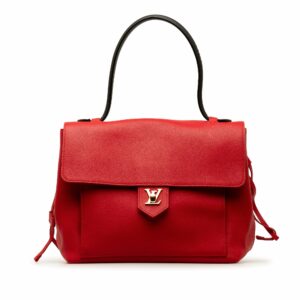 Red LV Calfskin Lockme MM Handbag