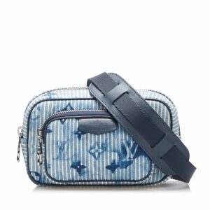 LV Outdoor Pouch Striped Watercolor Monogram Denim