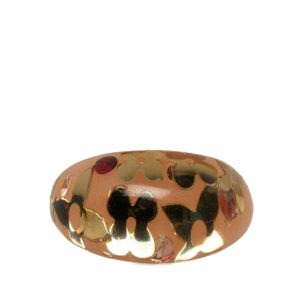 Brown LV Crystal Inclusion Resin Ring