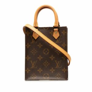 Brown LV Monogram Petit Sac Plat Satchel