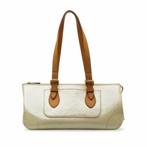 White LV Monogram Vernis Rosewood Avenue Shoulder Bag