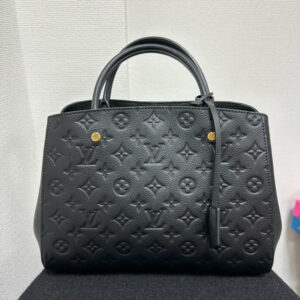 LV Monogram Empreinte Montaigne MM Bag,Black,Leather
