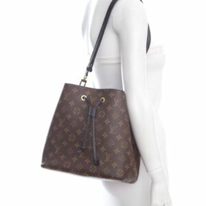 LV Black & Brown Monogram Neonoe Bucket Handbag