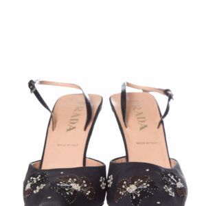 Prada Black Embroidered Pumps SZ 39.5