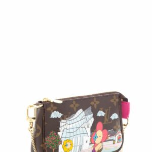 LV Brown Canvas Monogram & Multicolor Holiday Pochette