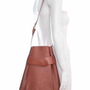 LV Cognac Sac D'Epaule Epi Leather Handbag