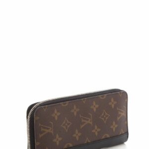 LV Brown & Black Monogram Canvas Mascassar Zippy Wallet