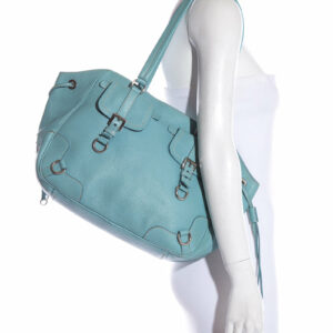 Prada Light Blue Leather Shoulder Bag