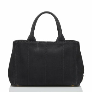 Prada Canapa Black Canvas Tote Bag