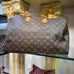 LV Monogram Speedy 40 Handbag, Brown, Coated Canvas