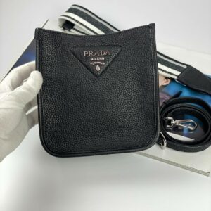 Prada Leather mini shoulder bag black