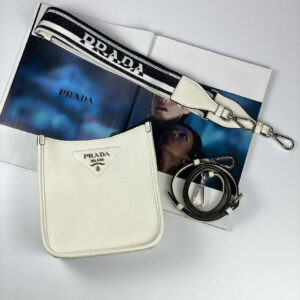 Prada Leather mini shoulder bag white