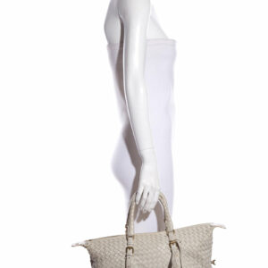 Bottega Veneta Natural Intrecciato Leather Boston Tote