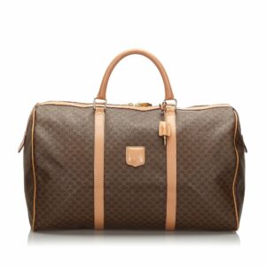 new Celine Brown PVC Plastic Macadam Travel Bag Italy