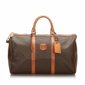 new Celine Brown PVC Plastic Macadam Travel Bag France