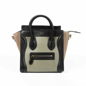 Celine Bag Nano Luggage Tricolor Suede Leather Crossbody