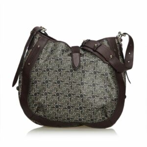 new Celine Gray Dark PVC Plastic Macadam Shoulder Bag China