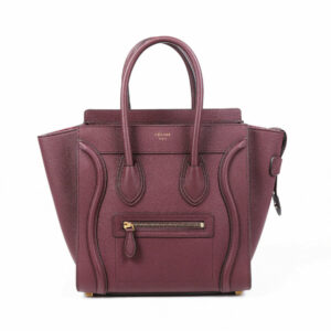Celine Bag Micro Luggage Purple Drummed Calfskin