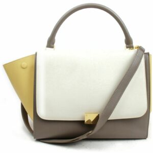 new Celine Hand Bag Trapeze Beige Leather (SHC7-10332)