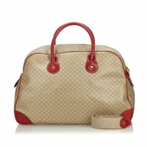 new Celine Brown Beige PVC Plastic Macadam Weekender Italy