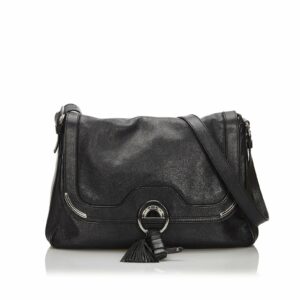 new Celine Black Calf Leather Tassel Shoulder Bag France