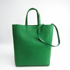 Celine Green Leather Small Vertical Cabas (SHA-36343)