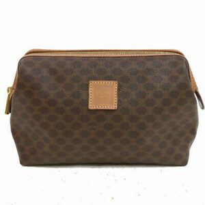 new Celine Cosmetic Pouch Brown Macadam PVC