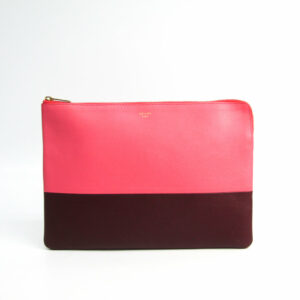 Celine Pink/Bordeaux Leather Clutch (SHA-23428)