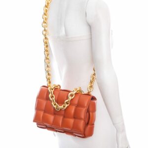 Bottega Veneta Orange Cassette Chain Handbag