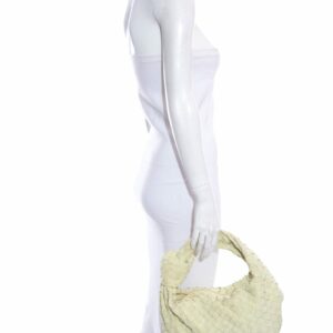 Bottega Veneta Small "Jodie" Yellow Suede Intrecciato Handbag
