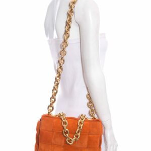 Bottega Veneta Rust Suede "Chain Cassette"  Handbag