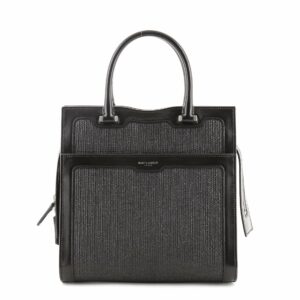 Uptown Tote Raffia with Leather Small