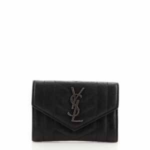 Classic Monogram Flap Wallet Mixed Matelasse Leather Small