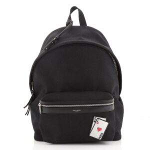 City Backpack Canvas with Applique Medium