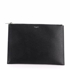 Letters Zip Clutch Leather Medium