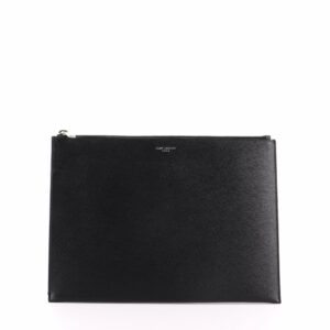 Letters Zip Clutch Leather Medium