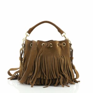 Fringe Emmanuelle Bucket Bag Suede Small