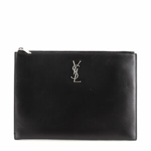 Classic Monogram Zip Pouch Leather Small