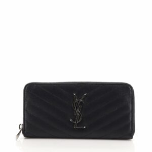 Classic Monogram Zip Around Wallet Matelasse Chevron Leather