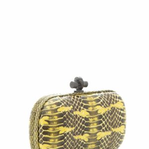 Bottega Veneta Yellow Python "the Knot" Clutch