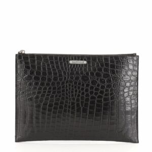 Zip Pouch Embossed Leather Medium